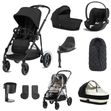 Cybex eGazelle S 8 Piece Bundle with Cloud T i-Size Car Seat - Moon Black/Black