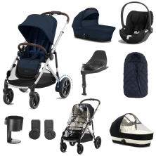 Cybex eGazelle S 8 Piece Bundle with Cloud T i-Size Car Seat - Ocean Blue/Silver