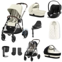 Cybex eGazelle S 8 Piece Bundle with Cloud T i-Size Car Seat - Seashell Beige/Taupe