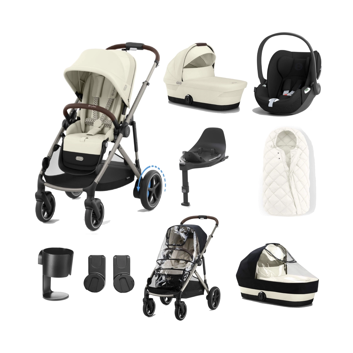 Cybex eGazelle S 8 Piece Bundle with Cloud T i-Size Car Seat