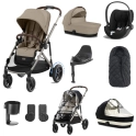 Cybex eGazelle S 8 Piece Bundle with Cloud T i-Size Car Seat - Almond Beige/Taupe