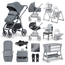 miniuno VenToura Bundle Package with Stay Close Crib & Yumo MultiPlus Highchair - Anthracite