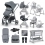 miniuno VenToura Bundle Package - Anthracite with Stay Close Crib & Yumo MultiPlus Highchair!