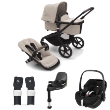 Bugaboo Fox 5 (Maxi Cosi Pebble 360 Pro 2) Travel System Bundle - Black/Desert Taupe