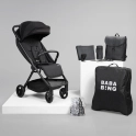 Bababing Auto Fold Compact Stroller + Free Sorm Backpack Changing Bag - Black