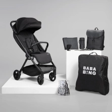 Bababing Ori Auto Fold Compact Stroller + Free Sorm Backpack Changing Bag - Black