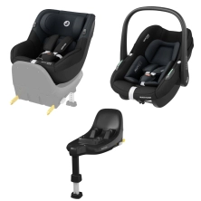 Maxi Cosi Pebble S & Pearl S i-Size Car Seat Bundle - Tonal Black