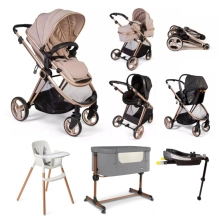 Red Kite Push Me Pace i Latte 9 Piece Everything You Need Travel System - Latte (Exclusive to Kiddies Kingdom)