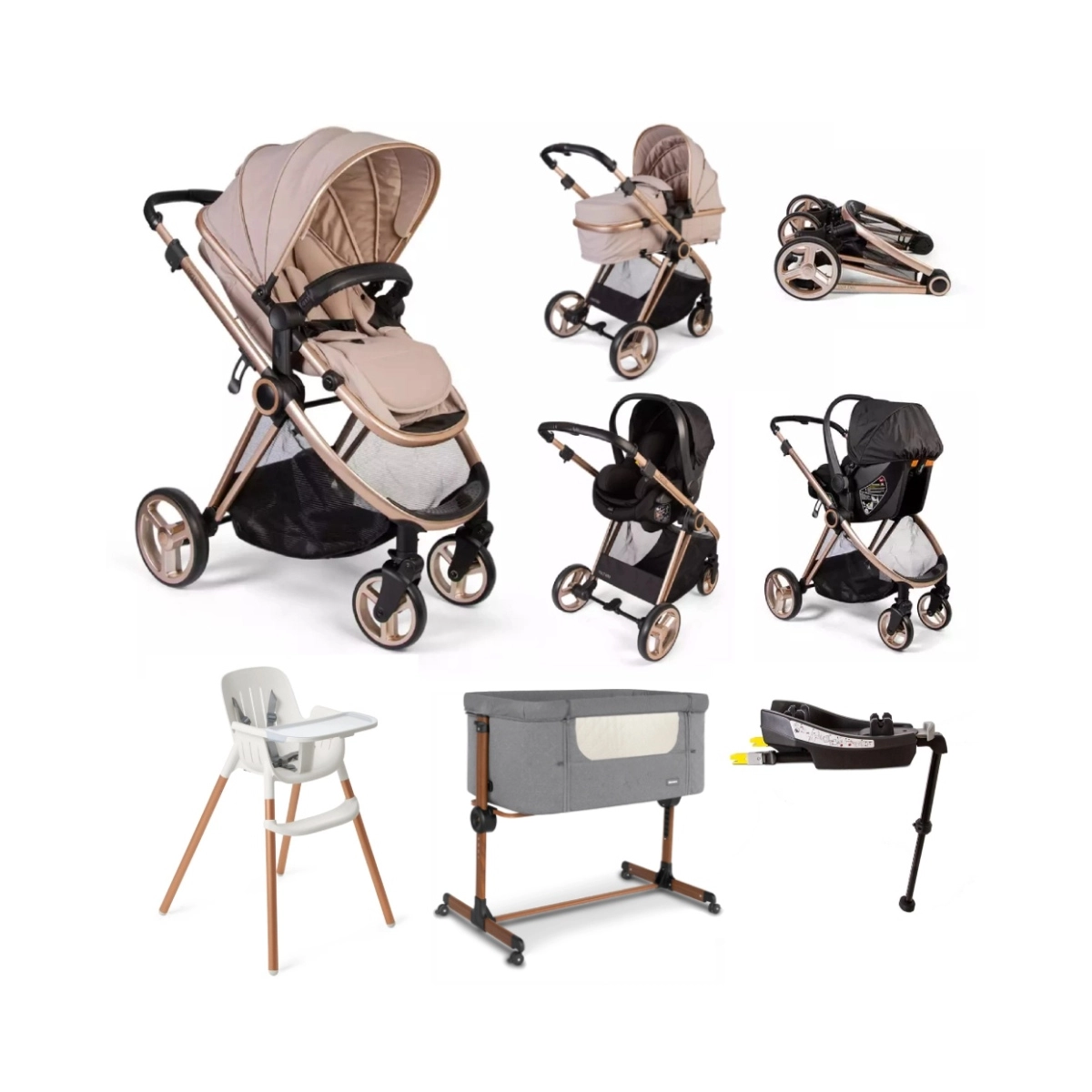 Kite Push Me Pace i Latte 9 Piece Everything You Need Travel System