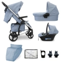 My Babiie MB200i 3in1 Travel System with i-Size Car Seat - Blue Plaid (MB200iDDBP)