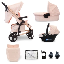 My Babiie MMB200i 3in1 Travel System with i-Size Car Seat - Pink Plaid (MB200iDDPP)