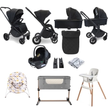 My Babiie MB450i 11 Piece Everything You Need Travel System Bundle - Black (MB450CBGCS)