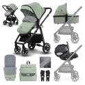 miniuno Ventoura 3in1 Travel System with Lie Flat i-Size Carseat - Shamrock