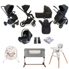 My Babiie MB500i 11 Piece Everything You Need Travel System Bundle - Midnight Black (MB500iBFGB)