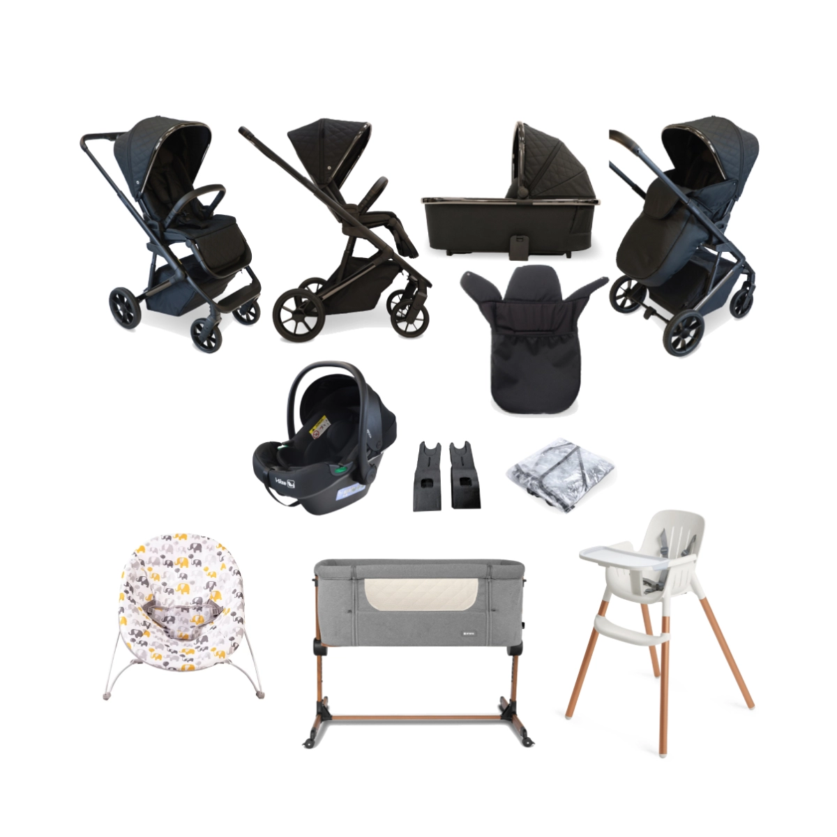 My Babiie MB500i 11 Piece Everything You Need Travel System Bundle