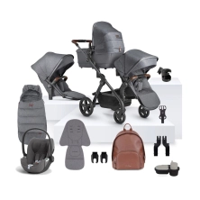 Silver Cross Wave 3 Duo (Cloud T) Travel System Bundle With Accessories - Lunar