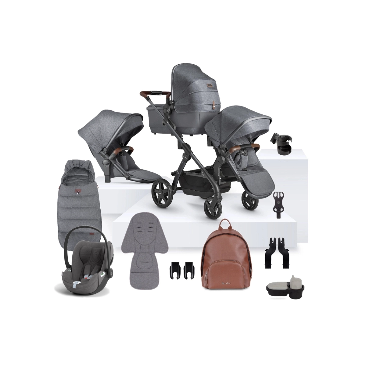 Silver Cross Wave 3 Duo Cloud T Travel System Bundle With Accessories