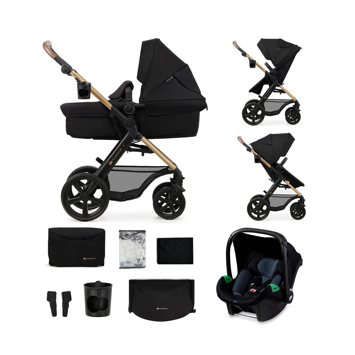 Kinderkraft Moov 2 3in1 Travel System With Mink Pro Car Seat