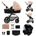 Kinderkraft Moov 2 3in1 Travel System With Mink Pro Car Seat - Sand Beige