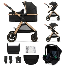 Kinderkraft Esme 3in1 Travel System With Mink Pro Car Seat - Pure Black