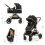 Kinderkraft Esme 3in1 Travel System with Mink Pro Car Seat - Pure Black