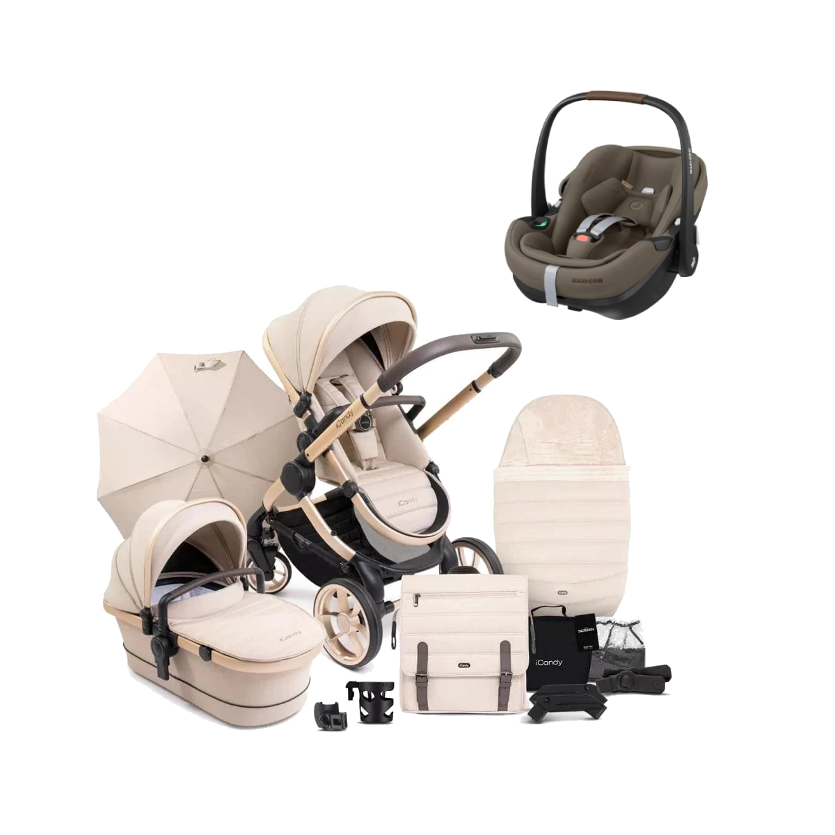 iCandy Peach 7 Bundle with Maxi Cosi Pebble 360 Pro Car Seat