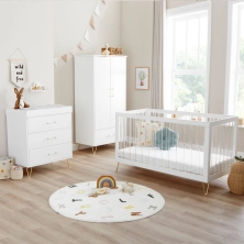 Babymore Kimi XL Acrylic 3 Piece Nursery Room Set - White