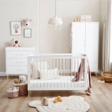 Babymore Kimi Acrylic 3 Piece Nursery Room Set - White