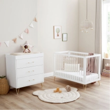 Babymore Kimi Acrylic 2 Piece Nursery Room Set - White