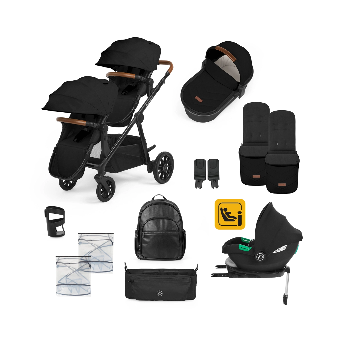 Ickle Bubba Libra Growing Family 14 Piece Travel System with Cirrus i-Size Car Seat Isofix Base