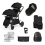 Ickle Bubba Libra Growing Family 14 Piece Travel System with Cirrus i-Size Car Seat & ISOFIX Base - Black/Black/Tan