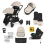 Ickle Bubba Libra Growing Family 14 Piece Travel System with Cirrus i-Size Car Seat & Isofix Base - Black/Black/Tan