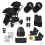 ckle Bubba Libra Growing Family 18 Piece Travel System with Cirrus i-Size Car Seat & Isofix Base - Black/Black/Tan