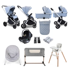 My Babiie MB450i Samantha Faiers 11 Piece Everything You Need Travel System Bundle - Steel Blue (MB450iBS)