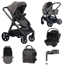 BabaBing Raffi 11 Piece Travel System Bundle with Britax Römer BABY-SAFE CORE Car Seat - Mink