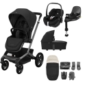 Maxi Cosi Fame 10 Piece Premium Travel System - Twillic Black