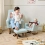 Tutti Bambini Jonah Rocking Chair and Footstool Set - Boucle Ocean Stone