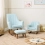 Tutti Bambini Jonah Rocking Chair and Footstool Set - Boucle Ocean Stone