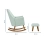 Tutti Bambini Jonah LUXE Rocking Chair and Footstool Set - Boucle Ocean Stone