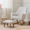 Tutti Bambini Jonah Rocking Chair and Footstool Set - Boucle Mushroom