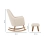 Tutti Bambini Jonah Rocking Chair and Footstool Set - Boucle Mushroom