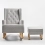 Cuddles Collection Nursery Rocking Chair and Footstool - Chester Grey