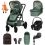 Cosatto Wow 3 Everything Bundle with Maxi Cosi Pebble 360 PRO i-Size Car Seat & FamilyFix 360 PRO Base - Meadow