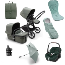 Bugaboo Fox 5 (Pebble 360 Pro2) Ultimate Pushchair Bundle - Black/Forest Green