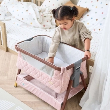 Tutti Bambini CoZee Luxe Mini Me Play Crib - Walnut/Blush