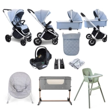 My Babiie MB450i Samantha Faiers 11 Piece Everything You Need Travel System Bundle - Steel Blue (MB450iBS)