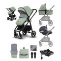 miniuno Ventoura Travel System with Lie Flat i-Size Carseat & Isofix Base - Shamrock