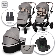 Lorelli Glory 3in1 Travel System Bundle - Oplane Grey