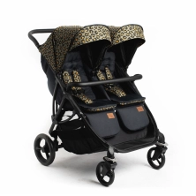 Roma Gemini 2 Double Stroller - Khaki Leopard