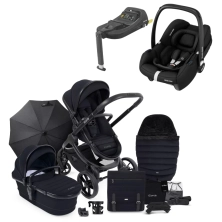 iCandy Peach 7 Maxi Cosi Cabriofix i-Size Complete Travel System Bundle - Black Edition